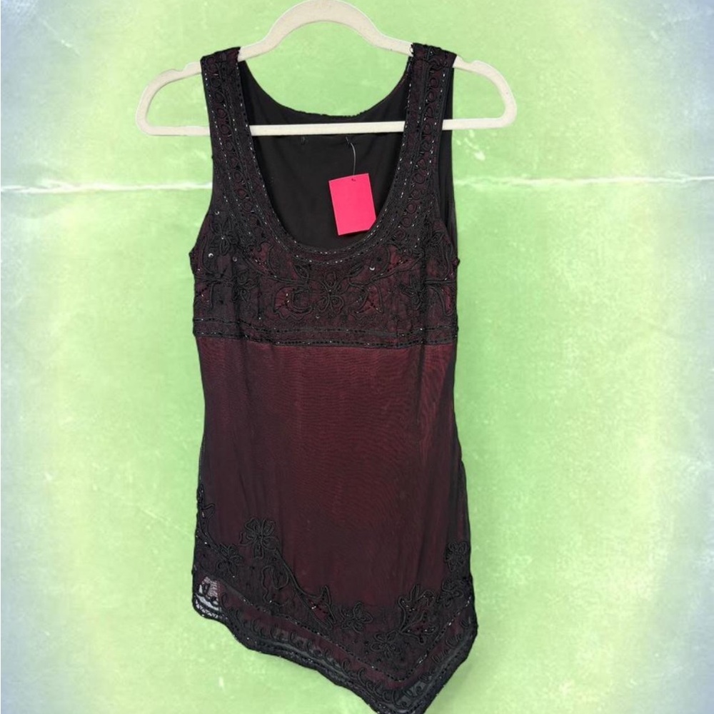 Elegant Black and Red Women's Top